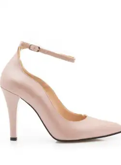 Pantofi stiletto damă din piele naturală - 29175 Nude box sidefat