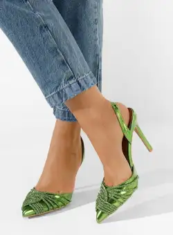 Pantofi stiletto eleganti Viviana verzi