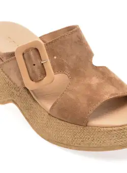 Papuci casual EPICA maro, 459834, din piele intoarsa