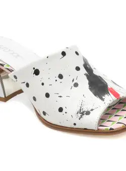 Papuci casual GRYXX albi, 2878, din piele naturala
