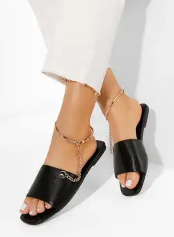 Papuci cu lant negri Tolecia