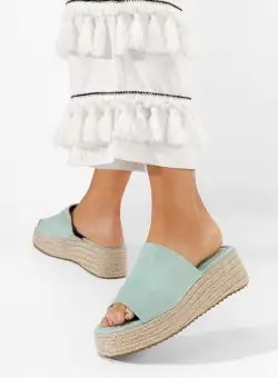 Papuci cu platformă Sitema turcoaz