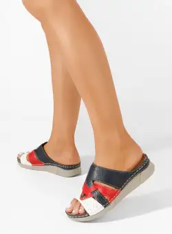 Papuci cu talpa ortopedica Idris albastri