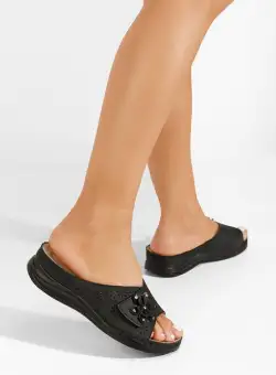 Papuci cu talpa ortopedica Kendea negri