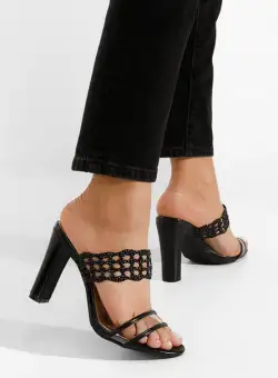 Papuci cu toc Konta negri