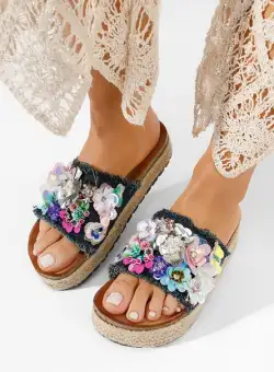 Papuci plaja dama Pradena navy