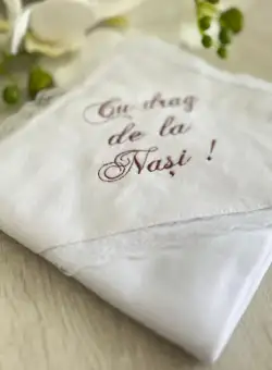 Pled bbc bebelus cu mesaj brodat