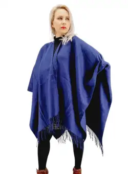 Poncho dama albastru