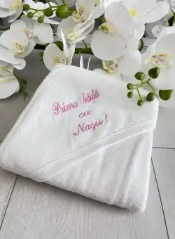 Prosop baie cu mesaj brodat