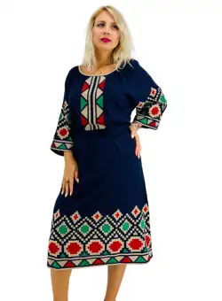 Rochie brodata cu motive traditionale Ionica