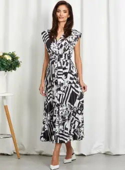 Rochie Carmen Floral Bicolora