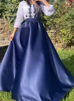 Rochie cu motive florale eleganta lunga Lavinia 2