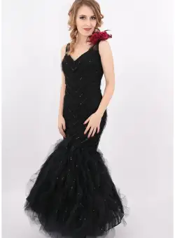 Rochie de seara din tull cu paiete