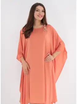 Rochie din voal roz-piersica