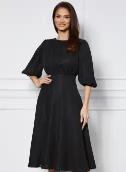 Rochie Dy Fashion neagra din voal peliculizat