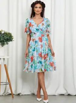 Rochie Hanelore Bleu Floral