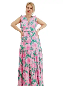 Rochie lunga din vascoza roz