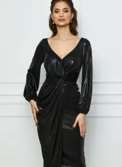 Rochie MBG neagra peliculizata din lurex