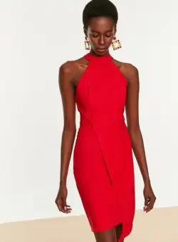 Rochie midi Miranda rosie