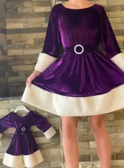 Rochie scurta cu tematica de Craciun - Santa 4