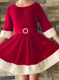 Rochie scurta cu tematica de Craciun - Santa 6
