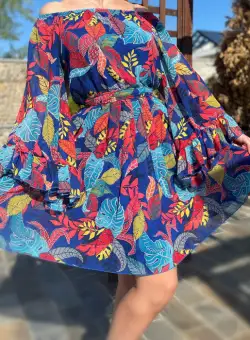 Rochie stilizata cu motive florale Florinela 12