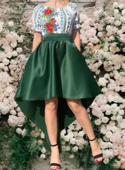 Rochie stilizata traditional asimetrica cu maci 2