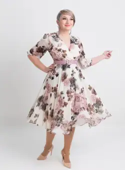 Rochie T103 flori ivoar