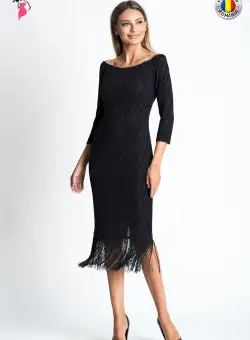 Rochie Xara de seara retro cu franjuri