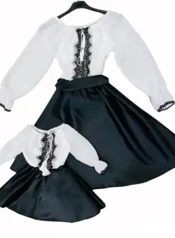Rochita Fetite Alb cu Negru