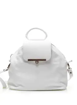 Rucsac convertibil damă din piele naturală - 4020 Alb Box