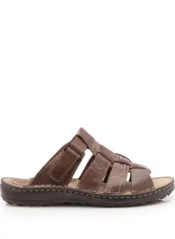 Saboti barbati din piele naturala,Leofex - 143 Taupe box