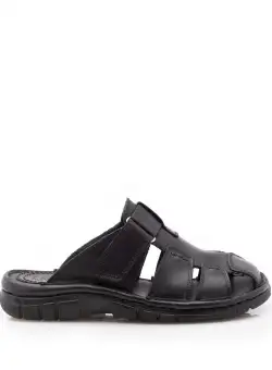 Saboti barbati din piele naturala, Leofex - 321 negru box