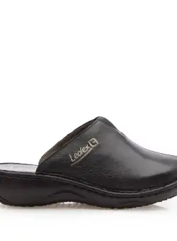 Saboti medicali dama din piele naturala, Leofex - 120 negru box