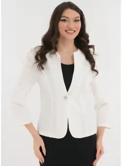 Sacou alb din brocard