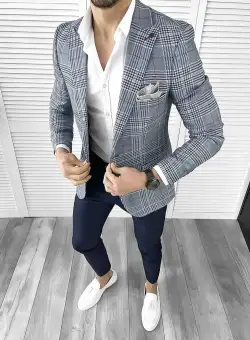 Sacou barbati slim fit in dungi 1041 E E 39-2 / 56-1 ~