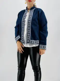 Sacou denim brodat Ceci 2