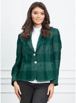 Sacou Lorena verde cu carouri