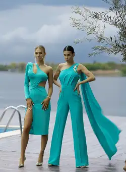 Salopeta turquoise eleganta