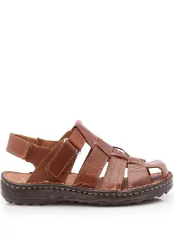 Sandale barbati din piele naturala,Leofex - 141 cognac box