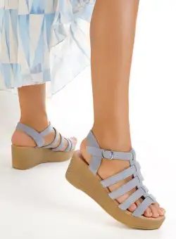 Sandale cu platforma Almora albastre