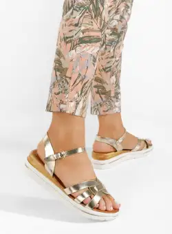 Sandale cu talpa groasa Priola aurii