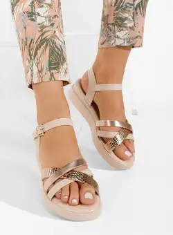 Sandale cu talpa groasa Zelda bej