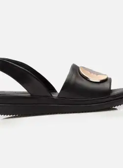 Sandale cu talpă joasă damă, din piele naturală - 220 Negru Box