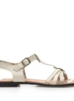 Sandale cu talpa joasa din piele naturala,Leofex - 209 Bej Multicolor Box