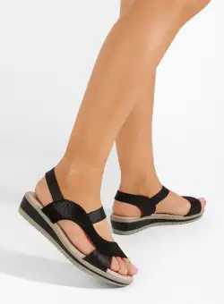 Sandale cu talpa ortopedica Neala negre