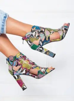 Sandale cu toc Chava multicolore