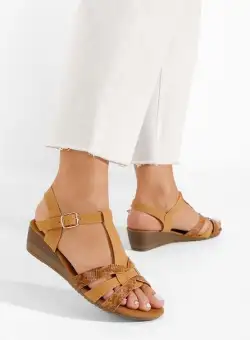 Sandale cu toc mic Heia kaki