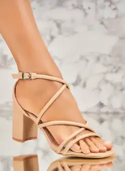 Sandale dama cu Toc Kaki din Piele Ecologica Makyn