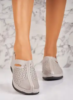 Sandale dama Piele Ecologica Gri Omaira